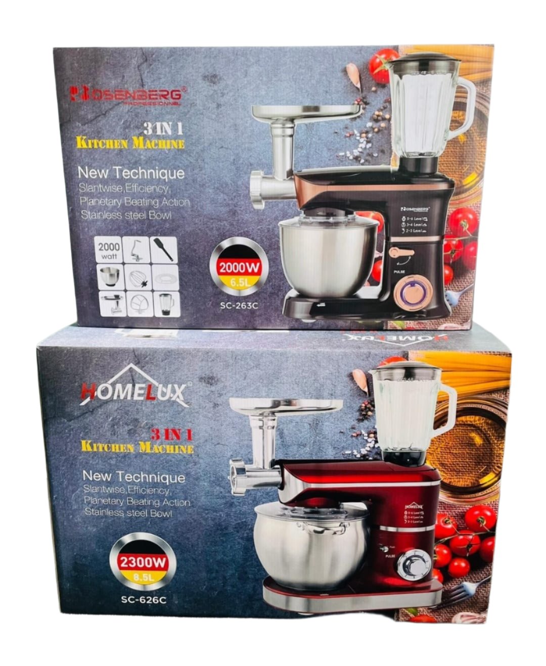 3in1 Power 8.5L Kitchen Machine/Cake Mixer 2300W