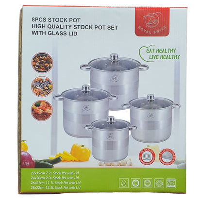 Soup pot 8pcs deep stainless steel cookware set