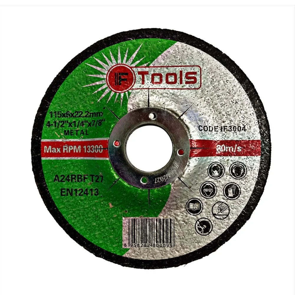 GRINDING DISC FOR METAL 115 X 6.0 X 22.2MM - PACKS OF 5