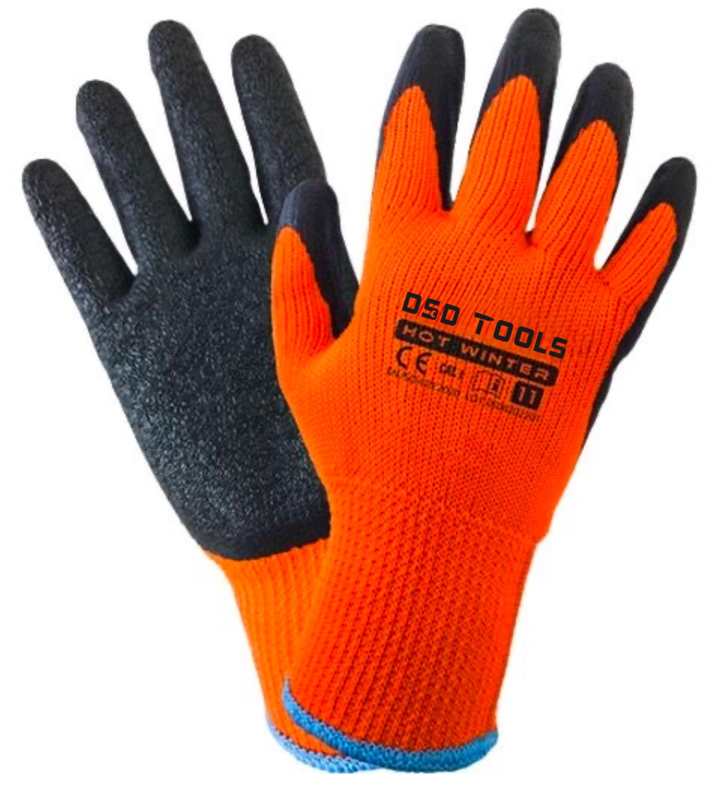 Thermal Grip Work Gloves with Latex Coating Large 12 pairs