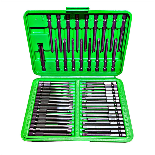 50pc Extra Long Security Bit Set, Torx, Tamper, Hex, Spline