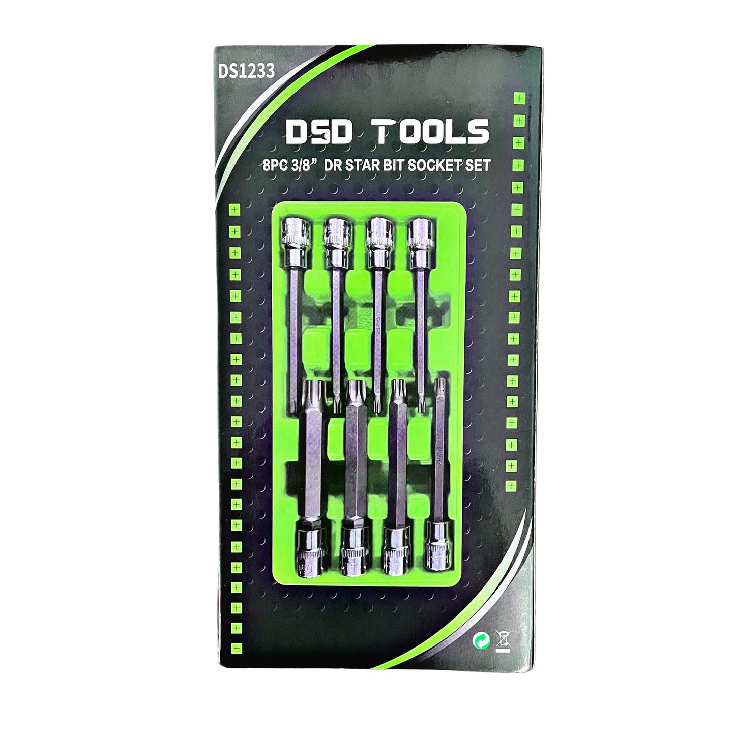 8pc 3/8" DR Star Bit Socket Set Long Torx Torx Bits T25-T60