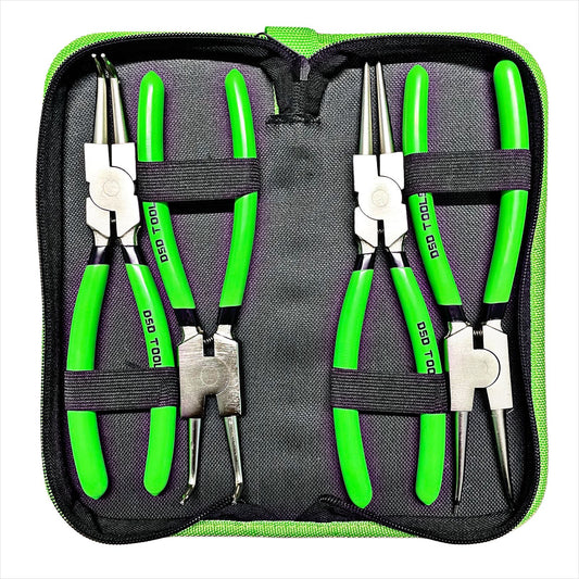 4pc 9″ Ni-Fe Finish Circlip Pliers Set In Zip Case