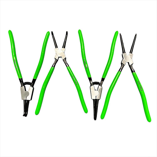 4pc 7″ Ni-Fe Finish Circlip Pliers Set In Zip Case