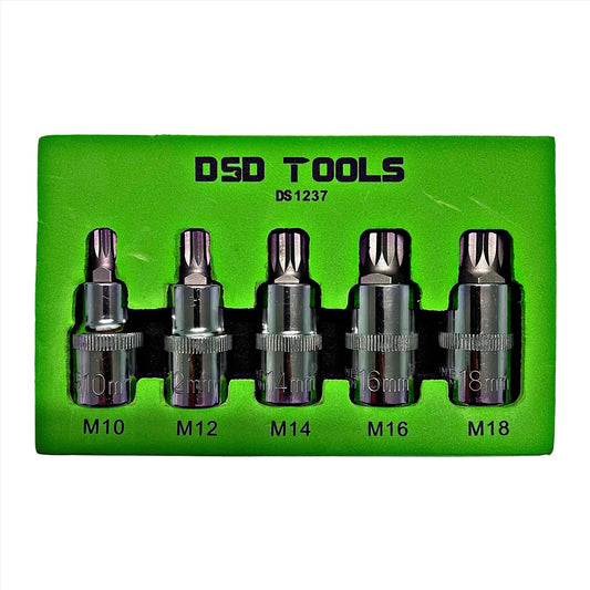 5PC 1/2" DR Triple Square Bit Socket Set In EVA Tray M10 - M18