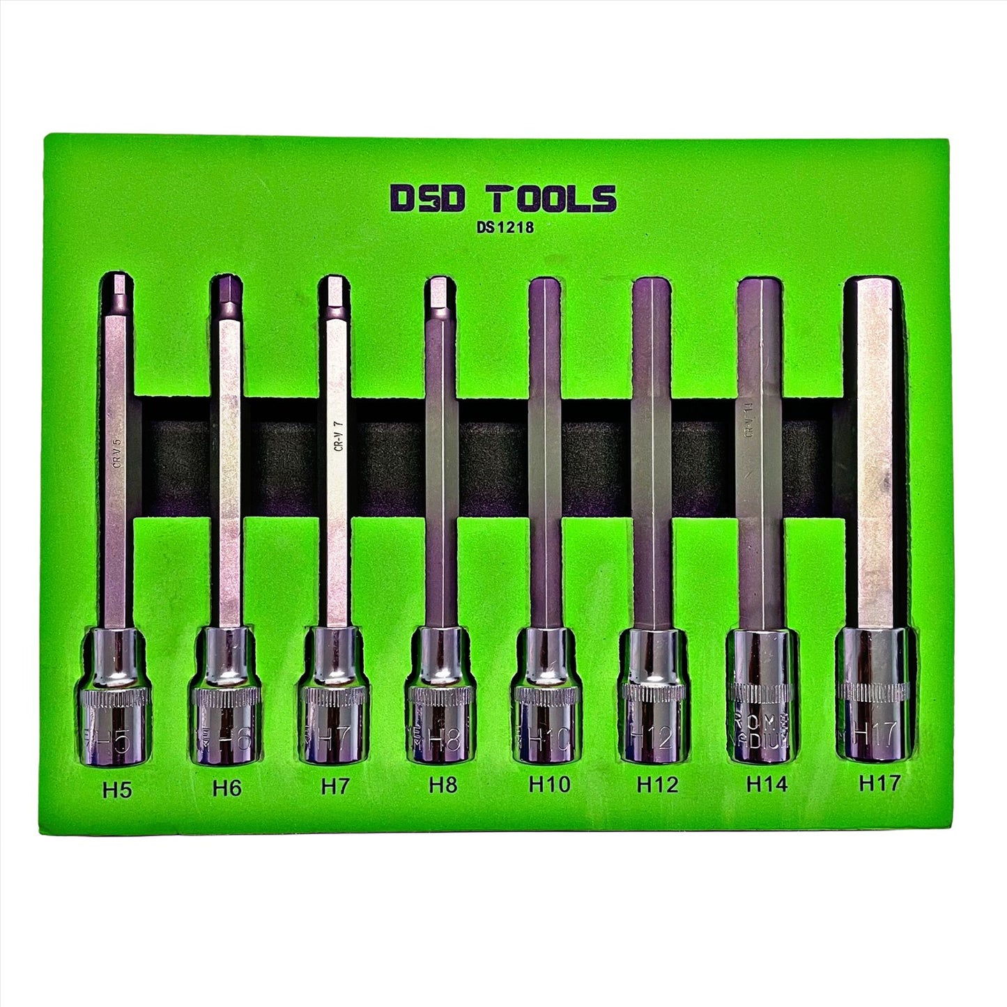 8 PCS 1/2 inch Dr Long Hex Bit Socket Key Set