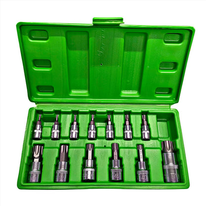 13pc Torx Star Bit Socket Set - Tamper Bit Sockets T8 - T70