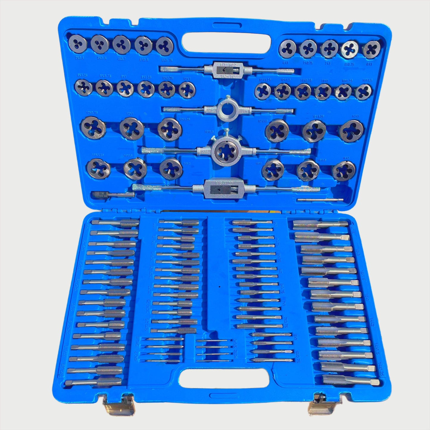 Tap and Die Set 110Pcs Metric Size M2 to M18 Bearing Steel Threading Tool