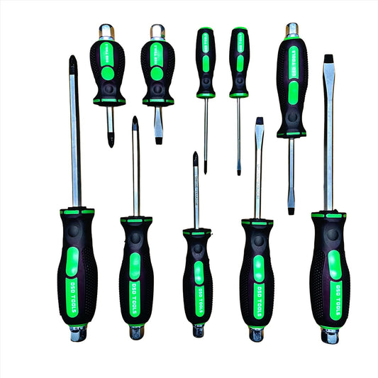 10 Piece Screwdriver Set Phillips & Slotted Tools