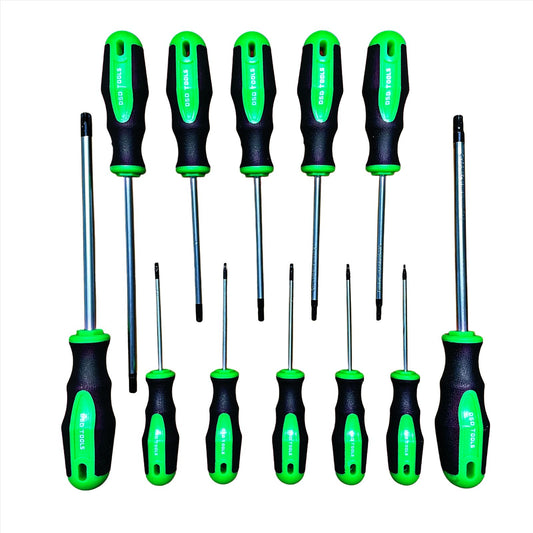 12pc Torx Screwdriver Set T6 - T45 With Magnetic Tips