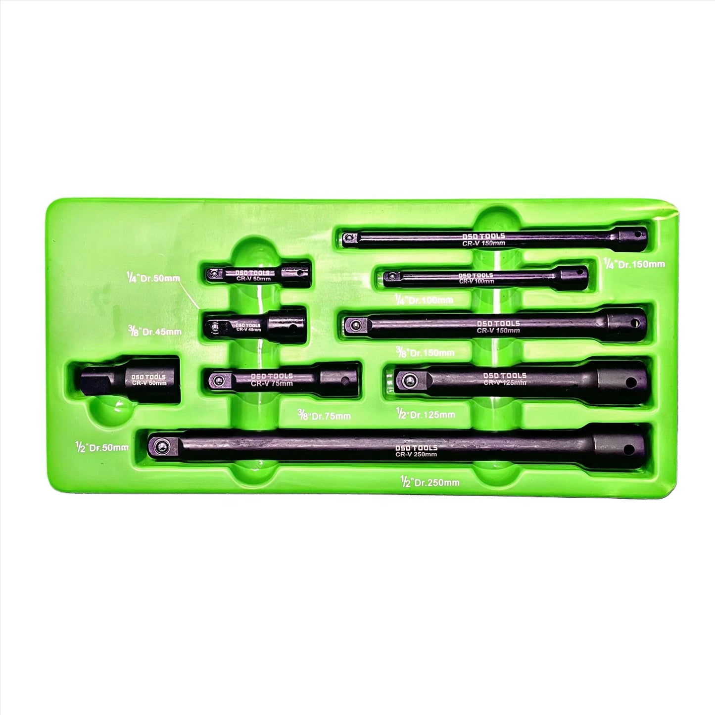 9pc 1/4" 3/8" 1/2" dr Impact Extension Bar Set For Sockets