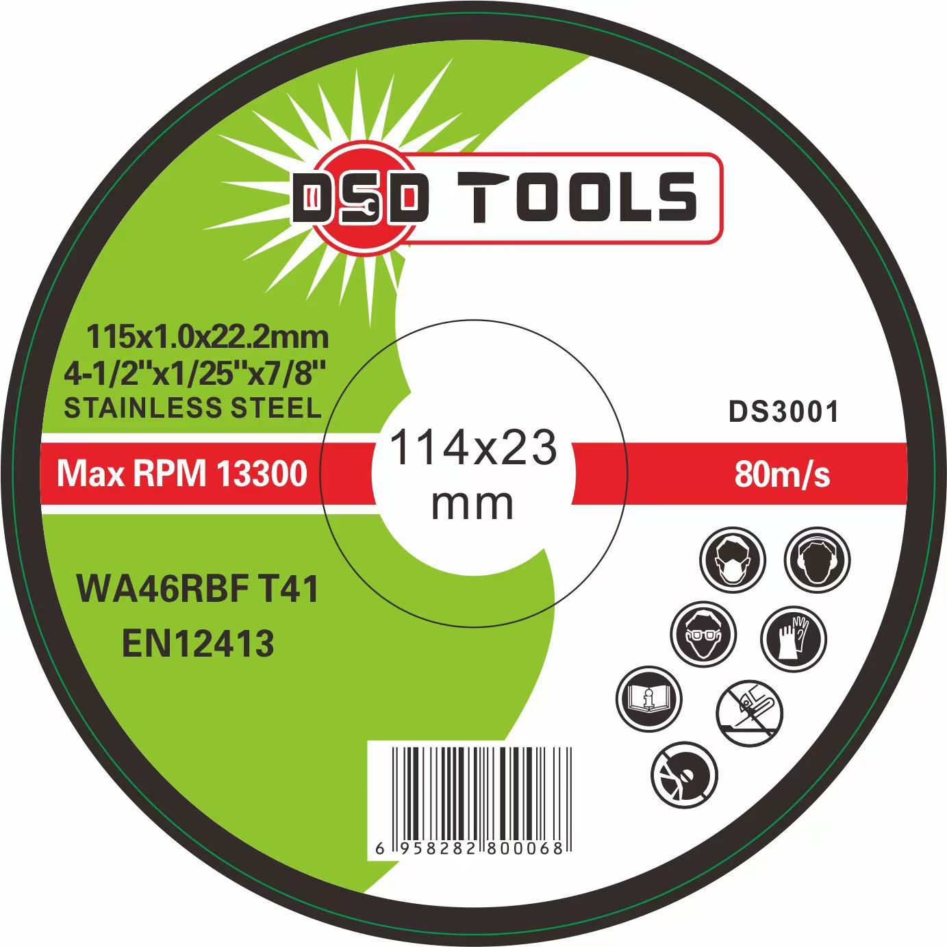 10 Pack Flat Centred Stainless Steel Cutting Discs 115 x 1 x 22mm