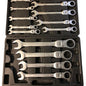 13Pcs Tool Set Ratchet Spanner Adjustable Flexible Head