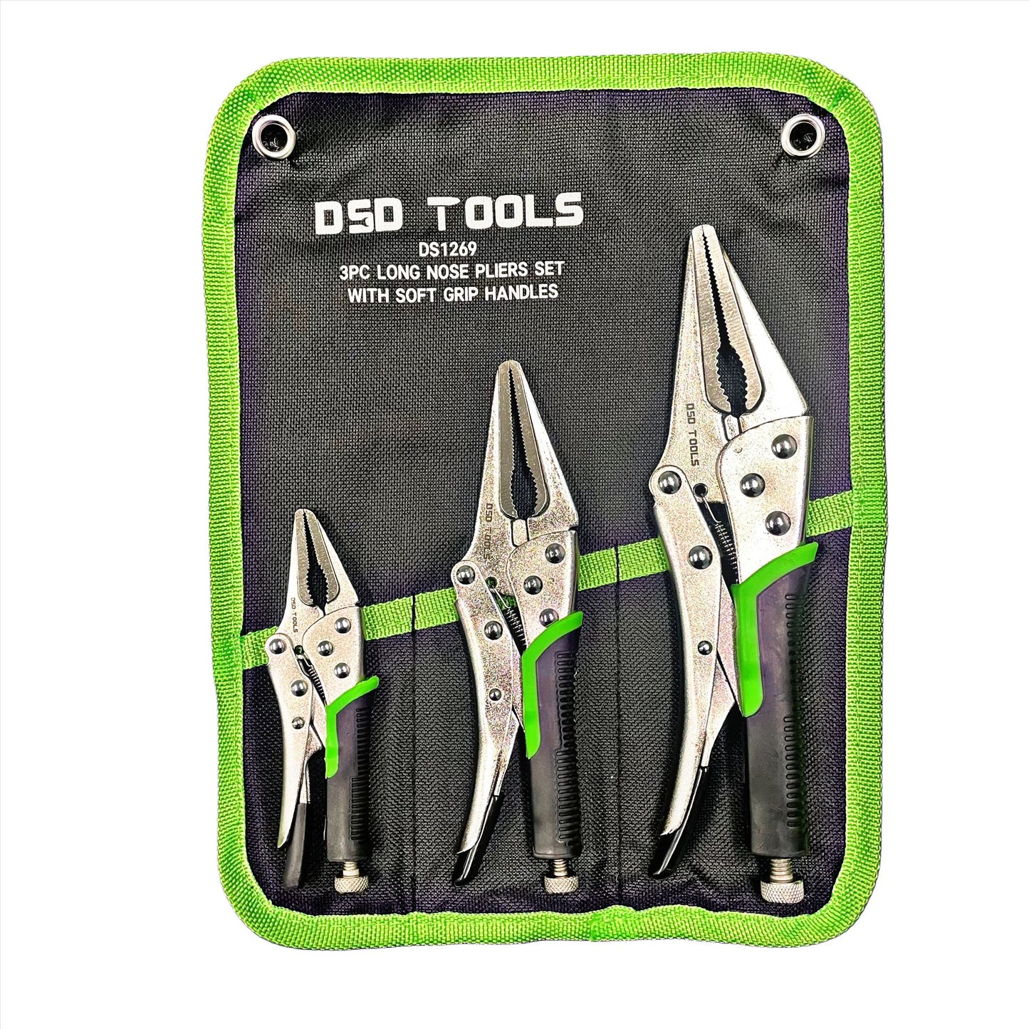 3pc Long Nose Locking Plier Pliers Set 5-10" Mole Grips Clamps