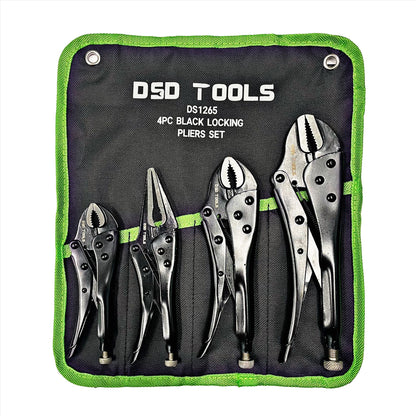 4pc Locking Pliers Set 5" 6.5" 7" 10" - Mole Vice Clamp Grips