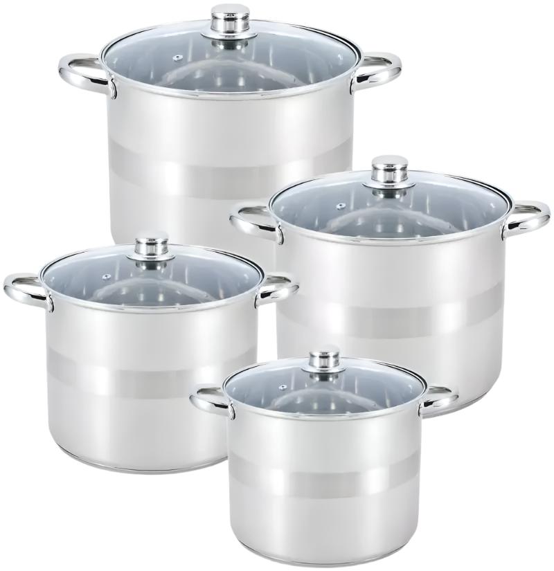 Soup pot 8pcs deep stainless steel cookware set