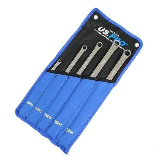 5pc Aviation Double Ended Ring Extra Long Spanner Set 8 - 19mm