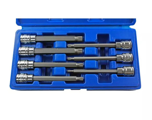 7pc 3/8"dr 110mm Long Spline Bit Socket Set 4 - 10mm