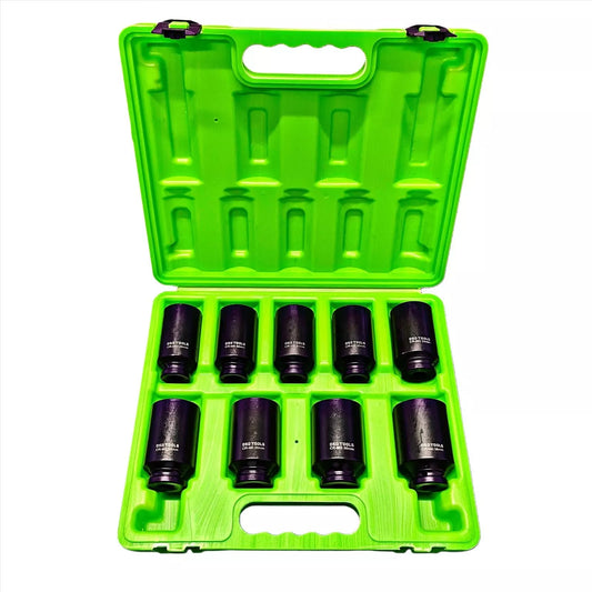 9Pc Deep Impact Sockets 1/2" 6Pt Drive Hub Nut Socket Set 29-38mm