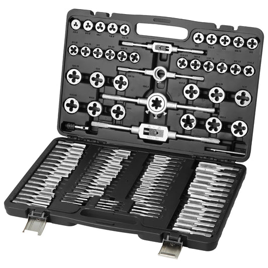 Tap and Die Set 110Pcs Metric Size M2 to M18 Bearing Steel Threading Tool