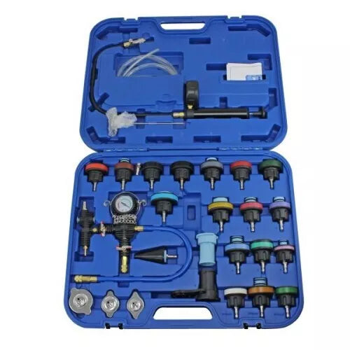 Tester de presiune a sistemului de radiatoare pentru lichid de răcire US PRO Tools 28 buc, kit de reumplere pentru purjare 