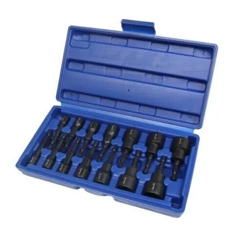 14pc 1/4" Hex Dr Magnetic Impact Nut Driver Set Metric