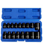 17pc 3/8" & 1/2" dr Impact E-Torx Socket Set E5 to E24