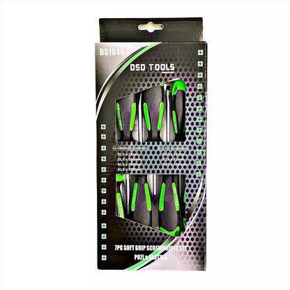 7PC Soft Grip Screwdriver Set- Pozi & Slotted