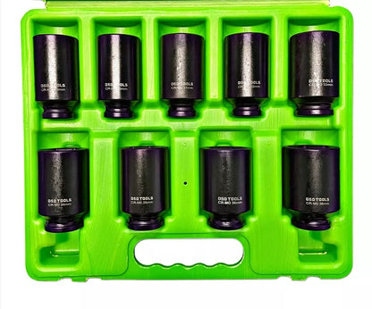 9Pc Deep Impact Sockets 1/2" 6Pt Drive Hub Nut Socket Set 29-38mm