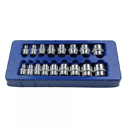 US PRO Tools 17pc 3/8 Dr Shallow Sockets 12 Point 8 - 24mm