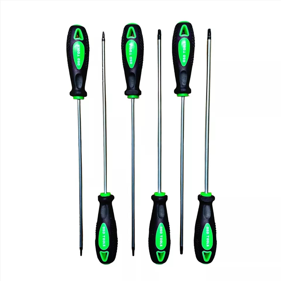 6PC Extra Long Star Torx Screwdriver Set 250mm T10 - T30