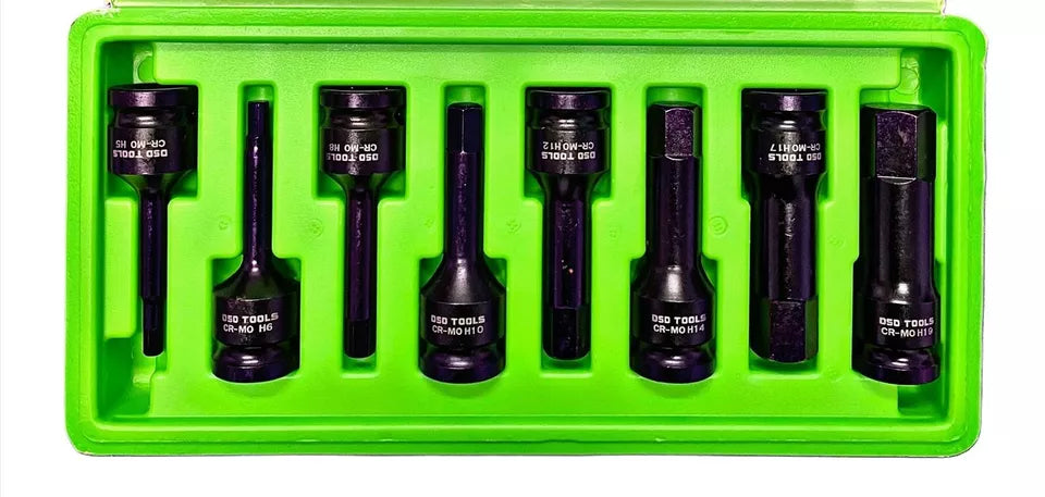 8 Piece 1/2" Impact Hex Allen Socket Bit Tool Set 80mm